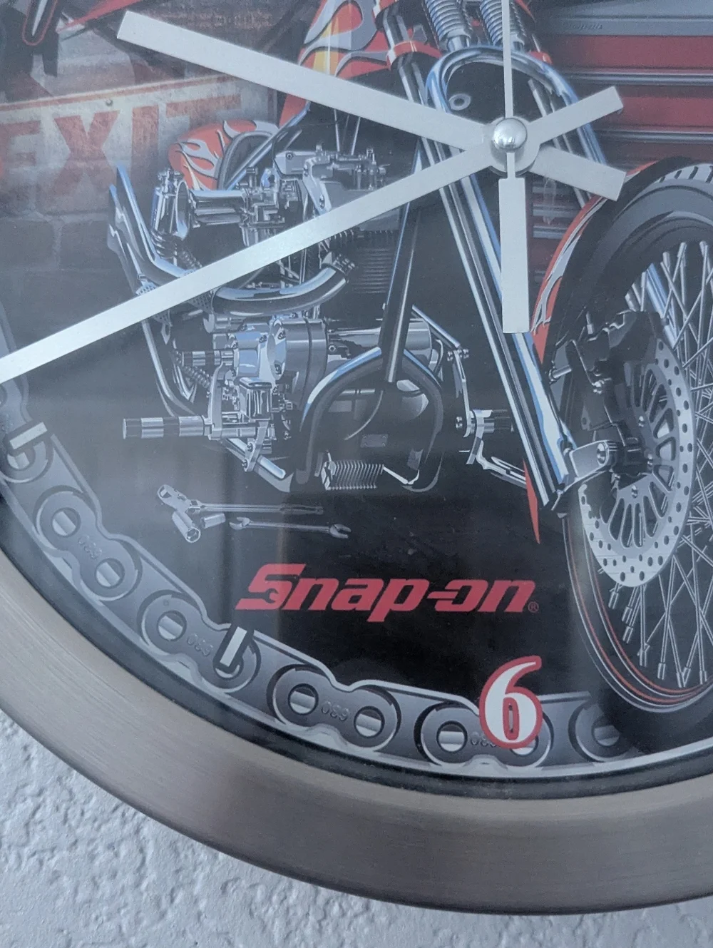 Snap On Round Wall Clock Motorcycle No Boundaries